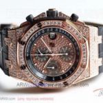 JF Swiss 7750 Audemars Piguet Royal Oak Offshore 42MM Watch - Iced Out Rose Gold Case Luminor Hands 